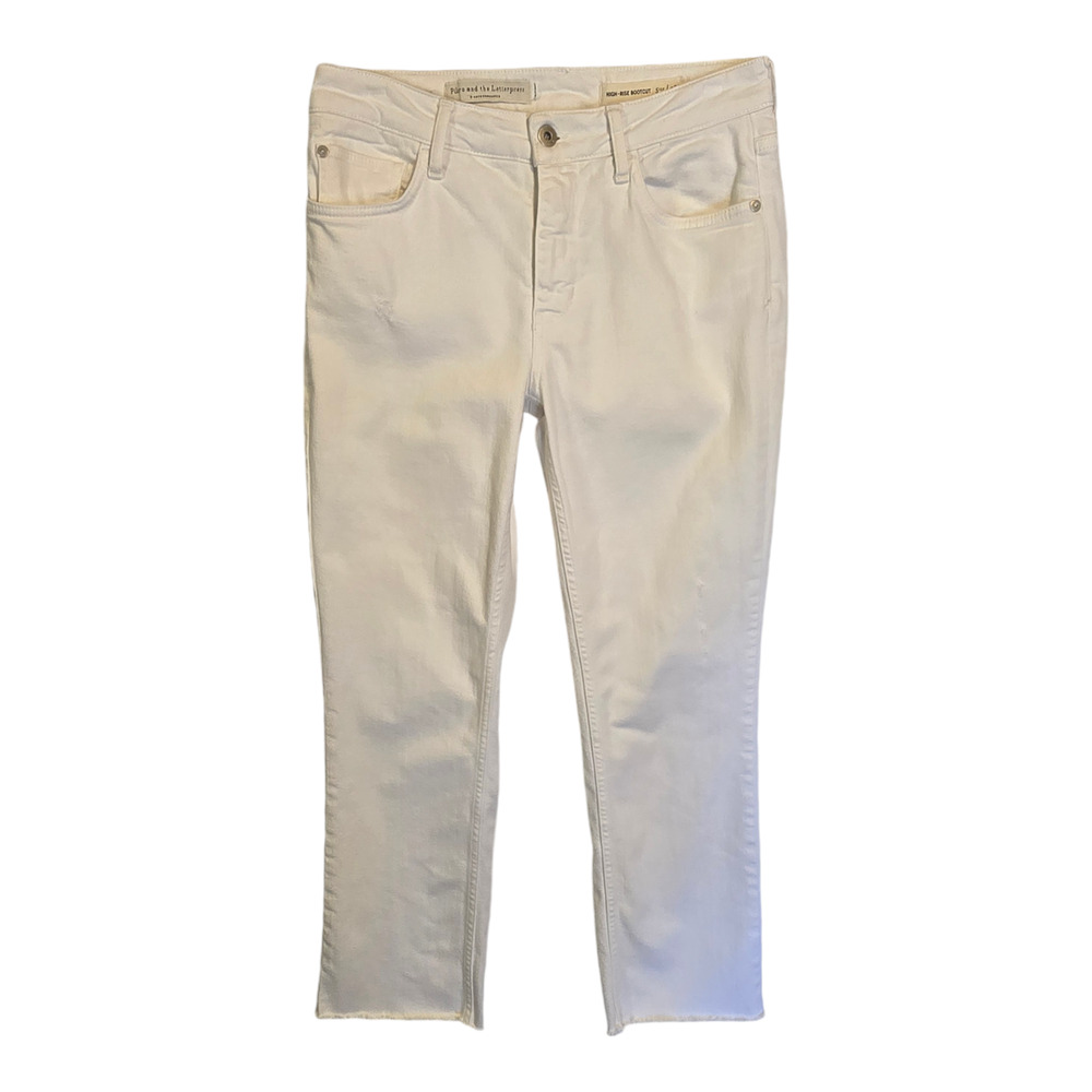 Pilcro and the Letterpress Jeans Womens Size 28 White High Rise Bootcut Casual